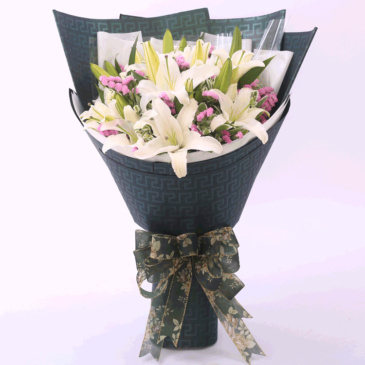 Pure White Fragrant Lilies – 19 Stems Bouquet - Send lilies to China