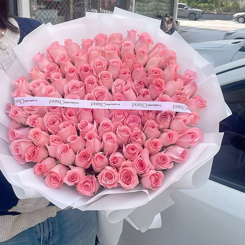 Sweet Moments - 99 Pink Roses - Send love flowers to China
