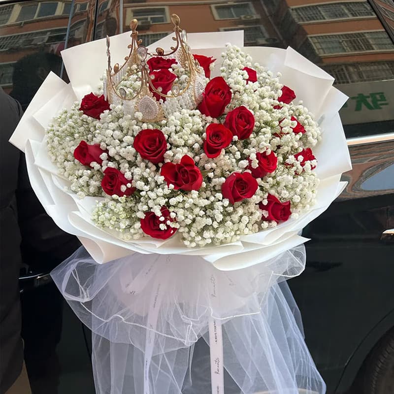 Romantic with about 19 red roses - Send love flowers to China