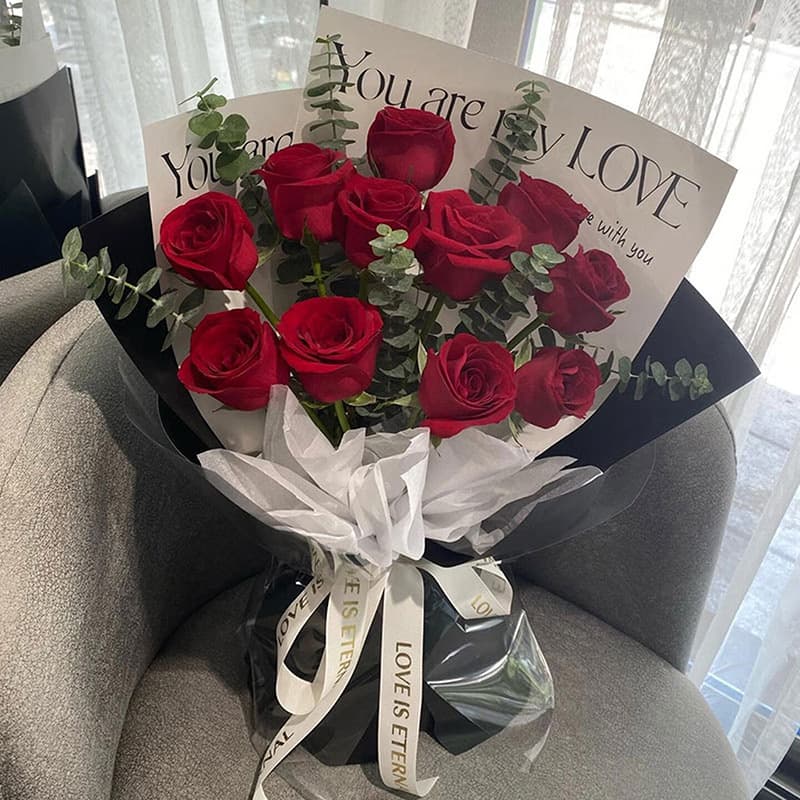 Like Love Blooming, 11 Red Roses - Send birthday flowers to China