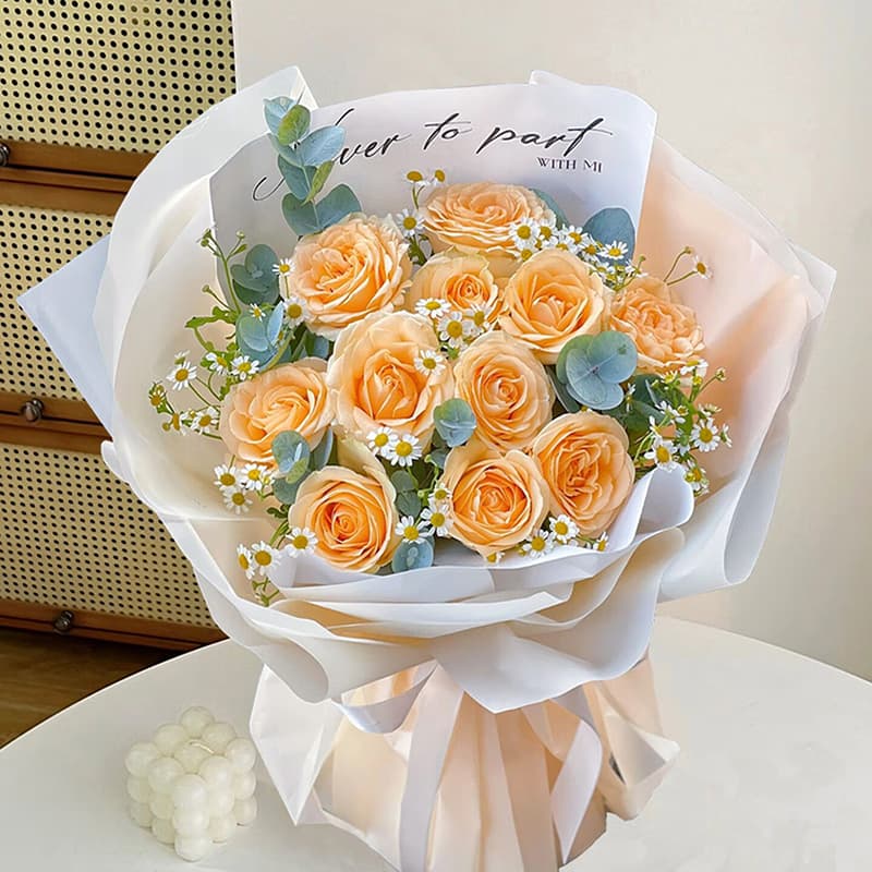 Falling in love with one person, 11 champagne roses - Send business flowers to China